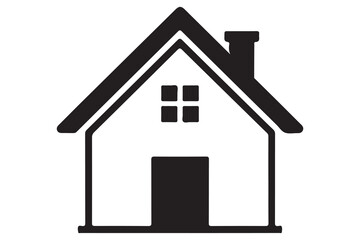 House icon silhouette in black on a clean white background for real estate design

