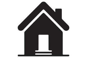 House icon silhouette in black on a clean white background for real estate design
