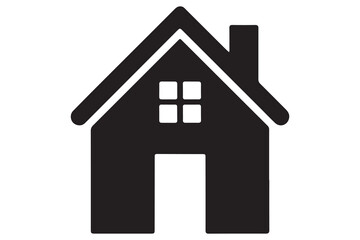 House icon silhouette in black on a clean white background for real estate design
