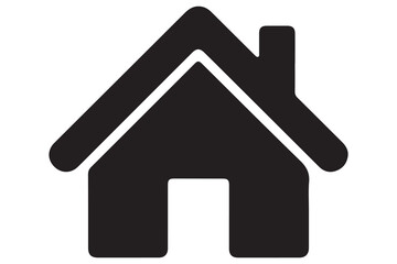 House icon silhouette in black on a clean white background for real estate design

