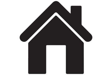 House icon silhouette in black on a clean white background for real estate design
