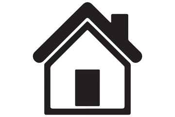 House icon silhouette in black on a clean white background for real estate design
