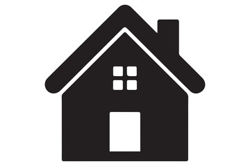 House icon silhouette in black on a clean white background for real estate design
