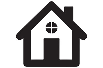 House icon silhouette in black on a clean white background for real estate design
