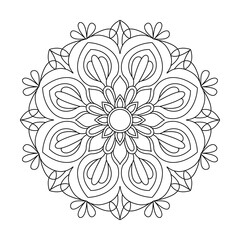 Engraved Lace Floral Mandala Coloring Book Page