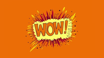 Wow comic motion text animation.