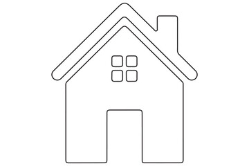 Continuous one line House concept outline isolated on white background illustration
