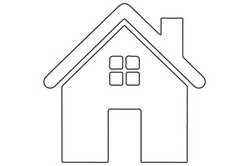Continuous one line House concept outline isolated on white background illustration
