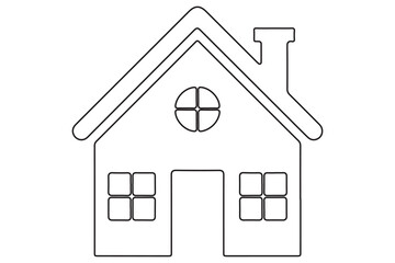 Continuous one line House concept outline isolated on white background illustration
