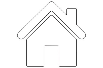 Continuous one line House concept outline isolated on white background illustration
