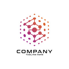 logotype letter Z with dot and molecule concept logo template