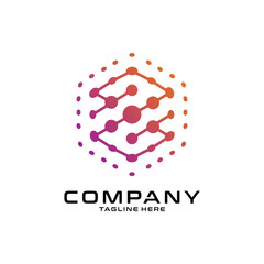 logotype letter Z with dot and molecule concept logo template
