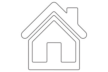 Continuous one line House concept outline isolated on white background illustration
