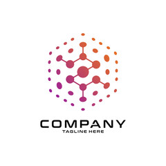 logotype letter Z with dot and molecule concept logo template
