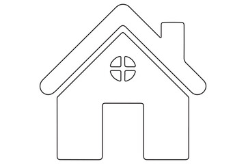 Continuous one line House concept outline isolated on white background illustration
