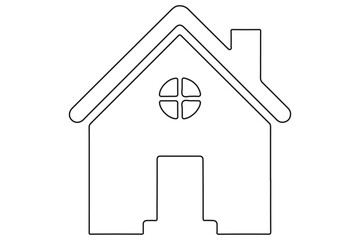 Continuous one line House concept outline isolated on white background illustration
