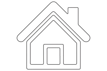 Continuous one line House concept outline isolated on white background illustration
