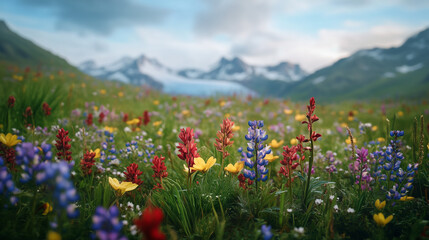A vivid spring meadow in spring.