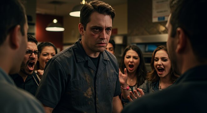 The Angry Chef and the Customers: A Night of Chaos in a Pizzeria