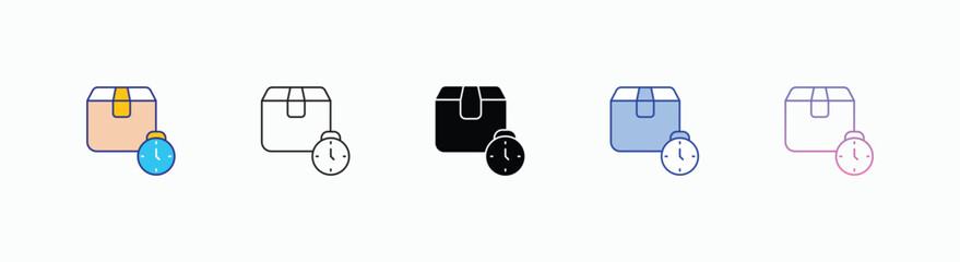 Time Of Delivery icons set in different style vector stock illustration