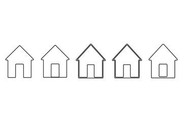 Continuous one line House concept outline isolated on white background illustration
