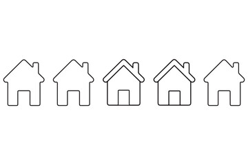 Continuous one line House concept outline isolated on white background illustration
