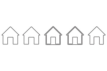 Continuous one line House concept outline isolated on white background illustration
