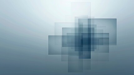 Obraz premium Abstract geometric shapes layered in soft gray tones