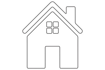 Continuous one line House concept outline isolated on white background illustration
