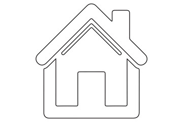 Continuous one line House concept outline isolated on white background illustration
