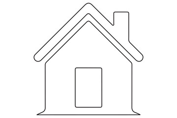 Continuous one line House concept outline isolated on white background illustration
