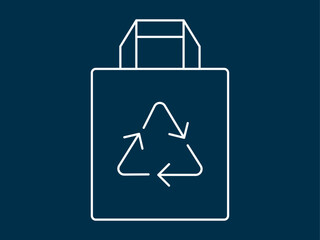 Recycle bag icon. Black Friday icon and symbol. White outline Icon. Simple outline icon.	