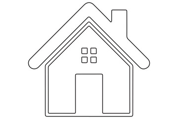 Continuous one line House concept outline isolated on white background illustration
