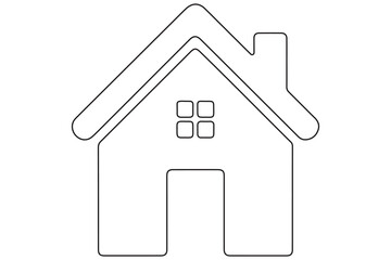 Continuous one line House concept outline isolated on white background illustration
