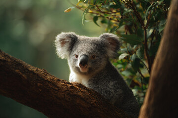 Fototapeta premium a koala bear sitting on a tree branch