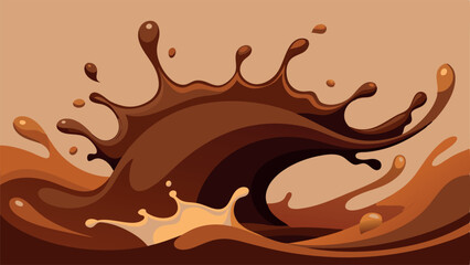 Realistic coffee splashes. Brown water liquid splash, cacao fluid spill choco or whiskey cola soda pouring splatter hot drinks splashing