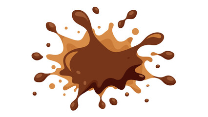 vector illustration of a chocolate  coffee splash on white background