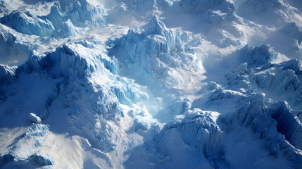3d icy snow planet Glacier Chunks Blue-white
