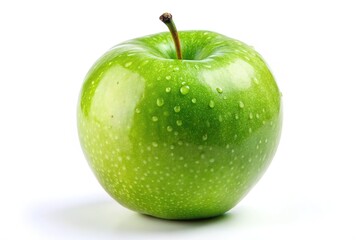 Fresh Green Apple with Water Droplets - Close Up Image