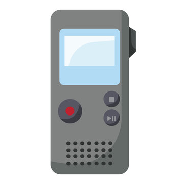 Audio recorder vector illustration, isolated on white background, audio recorder flat icon design, recorder clip art