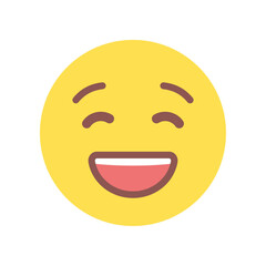 Fototapeta premium にこにこ笑顔の絵文字｜嬉しい・ハッピーな感情のシンプル顔アイコン