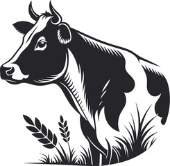 Fototapeta premium Farm Bull Head Close up Vector