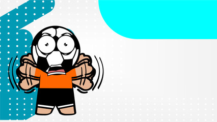 chibi character soccer futbol cartoon background in vector art