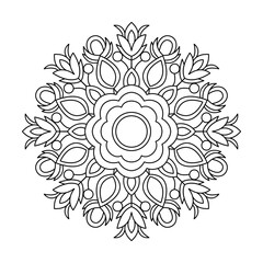 Elegant Timeless Labyrinth Mandala Coloring Book Page