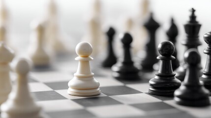 a chessboard with chess pieces.