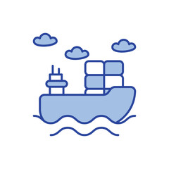 Cargo Ship Icon vector stock illustration