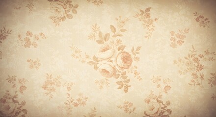 Classic faded wallpaper with delicate floral motif