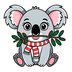 Hand drawn cute koala bear cartoon