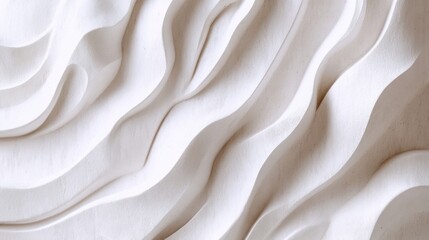 Obraz premium Abstract design of sculpted, flowing curves in white.