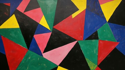 Abstract geometric pattern of vibrant triangles